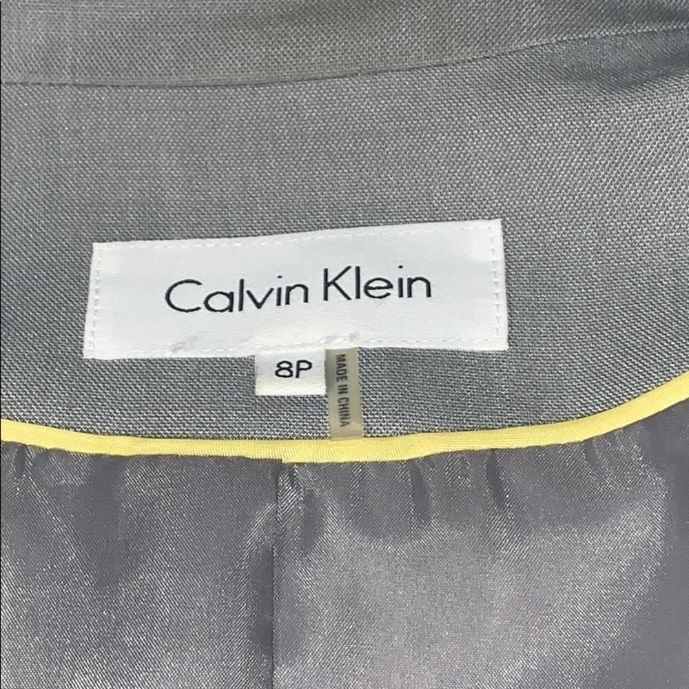 CALVIN KLEIN GRAY 2PC JACKET AND PANTS SUIT SET